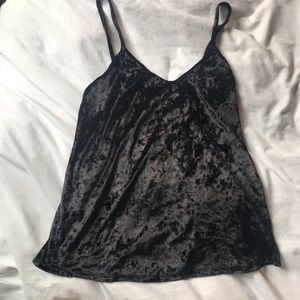 3 for $10! Black velvet strappy tank top